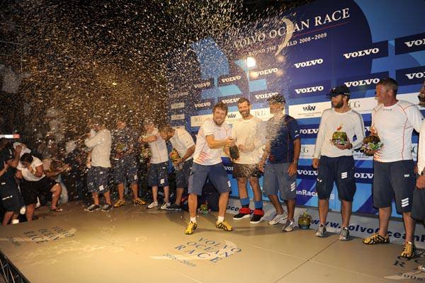 Ericsson 4 Team Celebrates in Rio (Photo By Rick Tomlinson/Volvo Ocean Race)