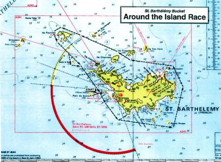 Map of St. Barth's Bucket Race Route