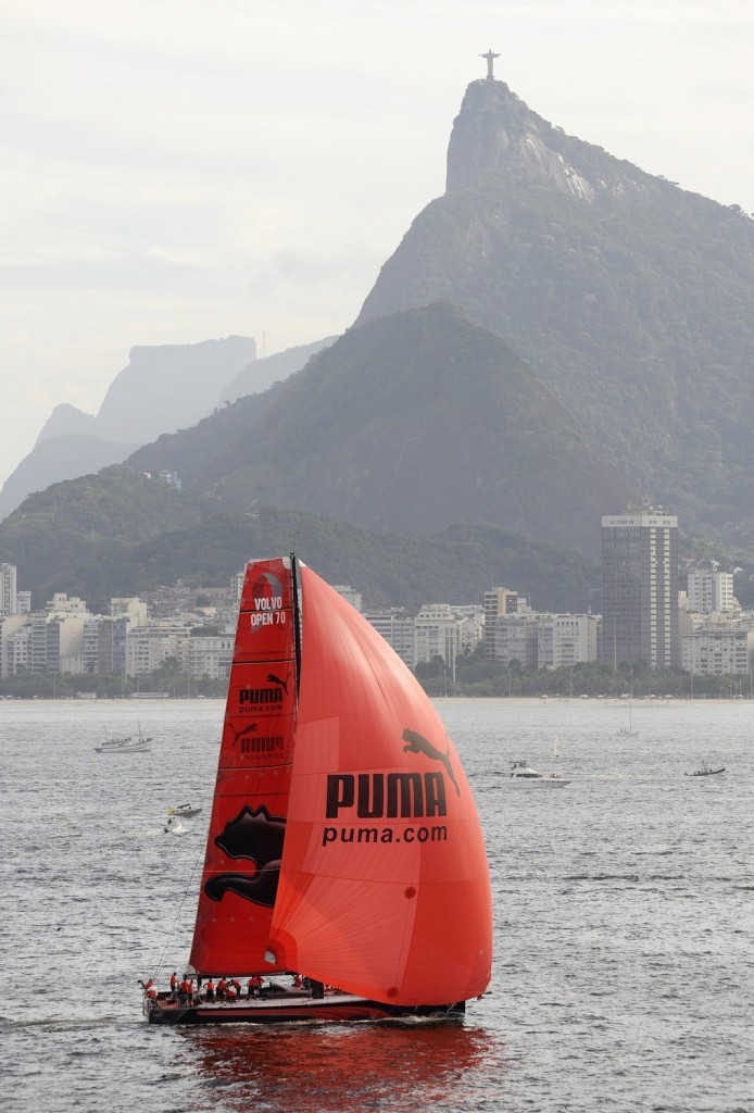 PUMA Under Spinnaker In Rio de Janeiro Light In-Port Race (Photo By Rick Tomilnson/Volvo Ocean Race)