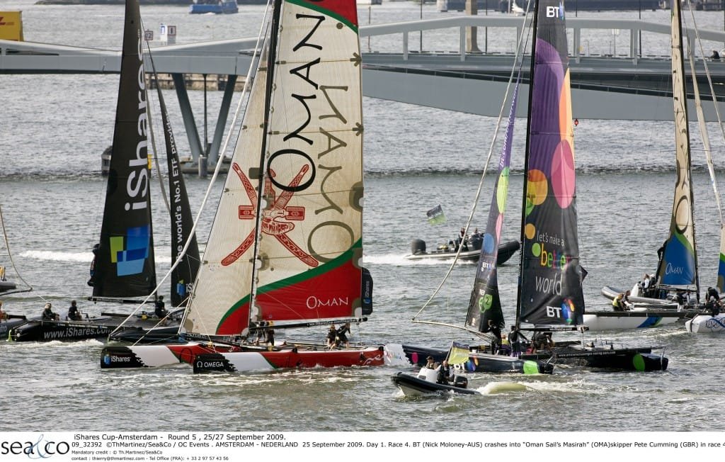 iShares Cup-Amsterdam - Round 5 , 25/27 September 2009. Collision Between Masirah and BT In Amsterdam (Photo by ThMartinez/Sea&Co / OC Events )