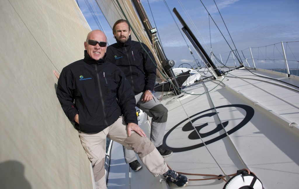 Mike Golding and Javier Sanso On Board Mike Golding Yacht Racing (Photo by Mark Lloyd / Lloyd Images)