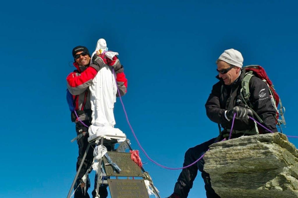 Groupama 3 Crew On Mont Blanc (Photo by Eric 