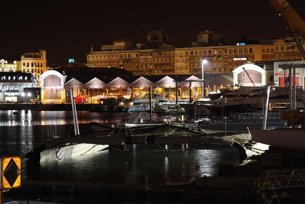 alinghi-at-dock Alinghi At The Dock In Valencia (Photo by Gareth Evans)
