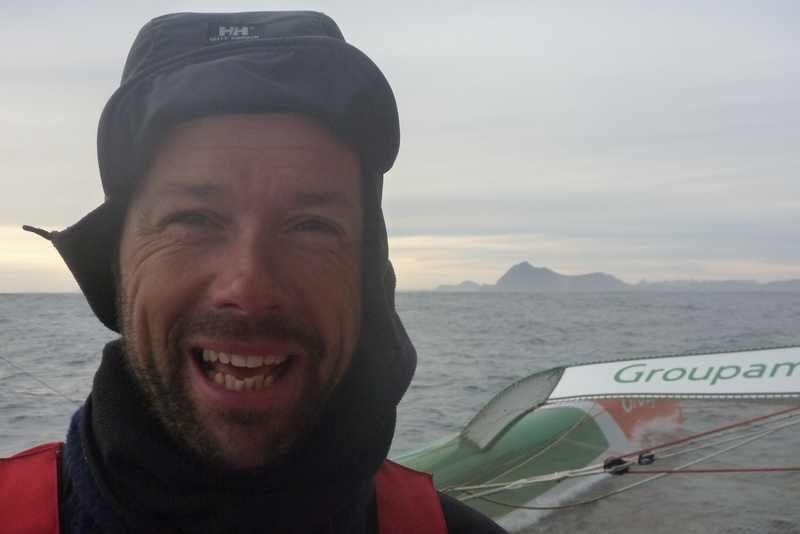thomas-coville-cape-horn Thomas Smiling As Groupama Passes Cape Horn and Heads North (Photo courtesy of Team Groupama)