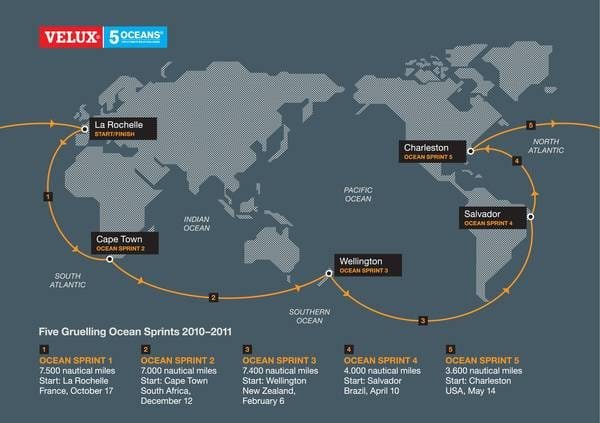 map_2010 Velux 5 Oceans Race Map