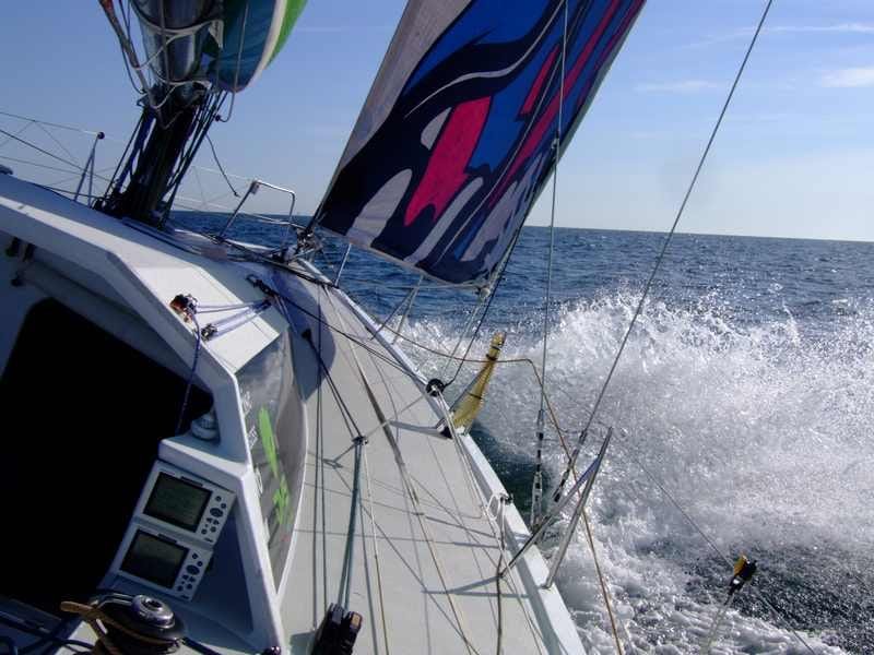 dms-undersail DMS Underway to France for start of the Route du Rhum. (Photo by Colin Merry)