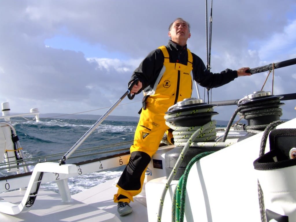 Pete Goss Pete Goss on his new Class 40 Preparing for the Route Du Rhum (Photo by Colin Merry)