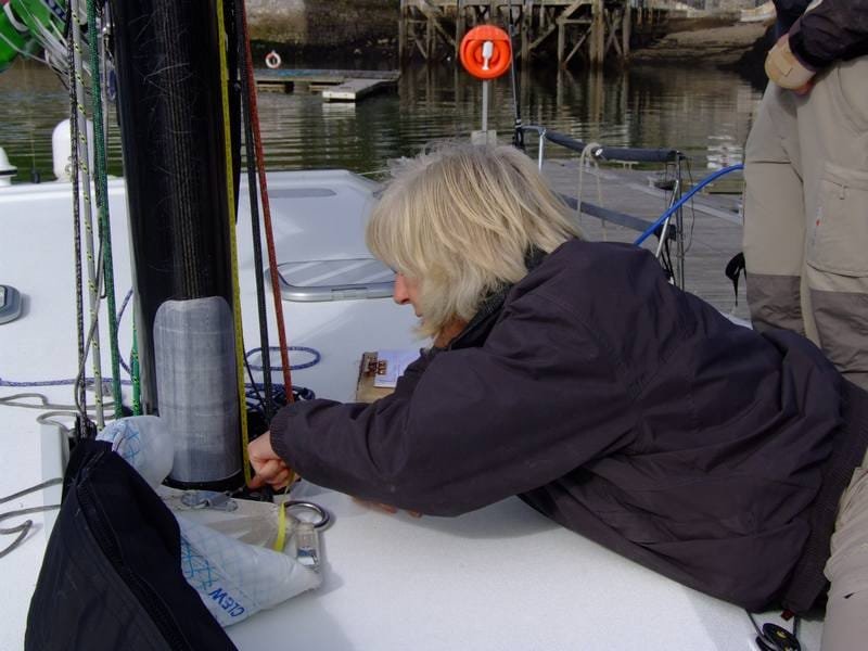 Stephanie Merry Measuring DMS Stephanie Merry measuring DMS prior to departure from Plymouth, UK (Photo by Colin Merry)