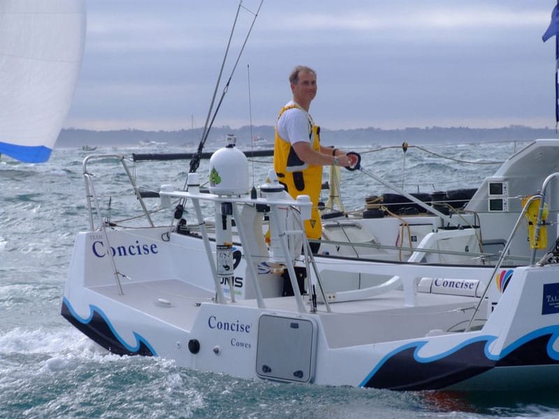 Pete Goss at Start of Route du Rhum Pete Goss at finish of The Route du Rhum in Guadalupe