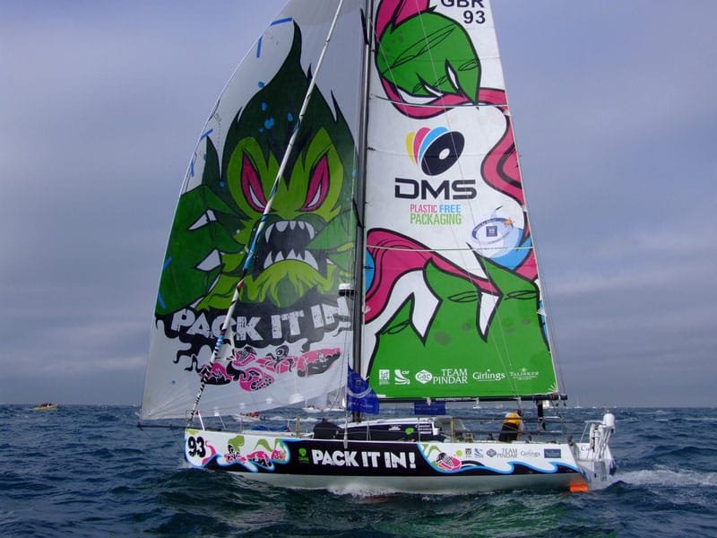 Pete Goss and DMS Pete Goss and DMS at finish of Route du Rhum 2010