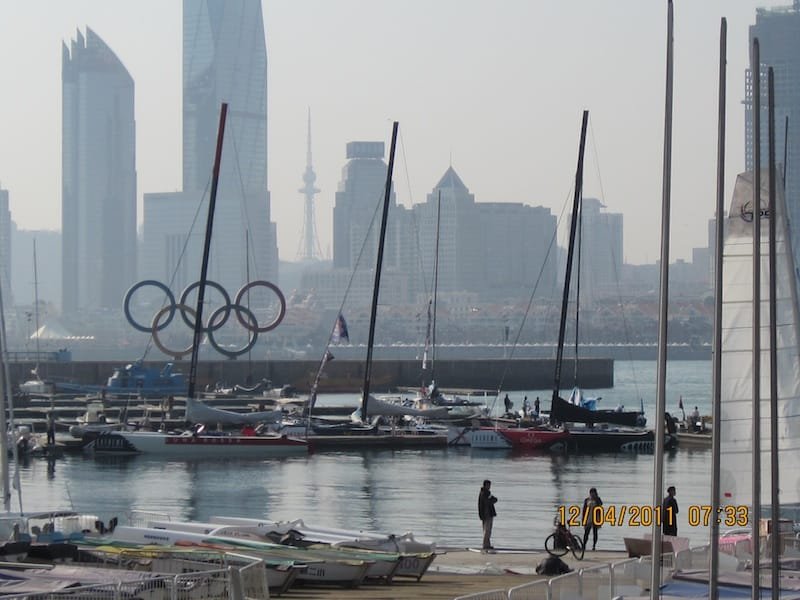 the-extreme-40s-in-fushan-bay Extreme 40's In Fushan Bay, Quigdao, China (Photo courtesy of Extreme Sailing Series)