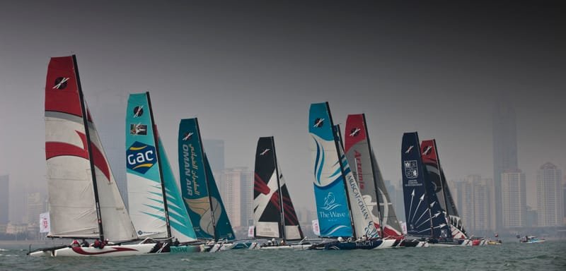 the-fleet-on-day-2-racing-close-to-city-by-lloyd-images The Fleet On Day 2 Racing Close to city (Photo by Lloyd Images)
