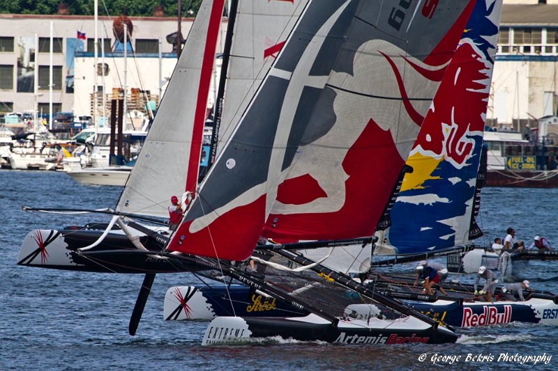 Extreme Sailing Series Boston  Artemis and Red Bull (Photo © George Bekris)