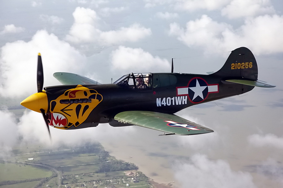 P-40K Aleutian Tiger will be one of the six WWII vintage aircrafts flying in the Newport Bucket Airshow (photo credit Texas Flying Legend Museum) 