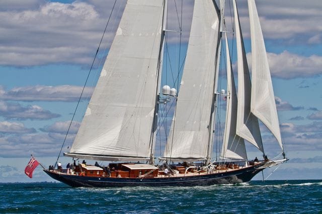 Superyacht Meteor in the 2010 Newport Bucket (Photo by George Bekris)