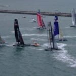 America's Cup 45's in close action (Photo by Colin Merry)