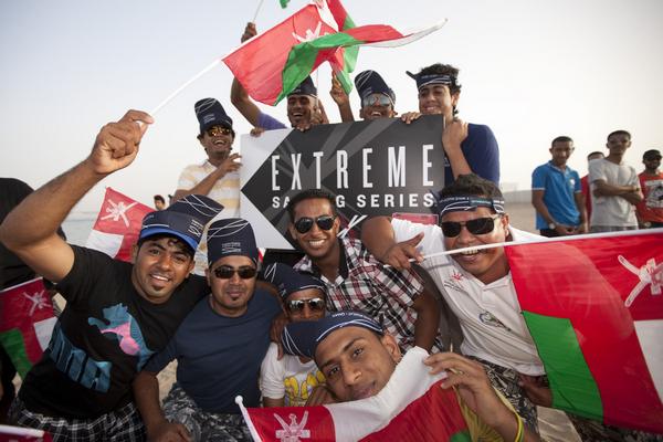 Extreme Sailing Series 2012. Act 1.Oman Final day of racing close to the shore.The Wave Muscat. (Photo by Lloyd Images)