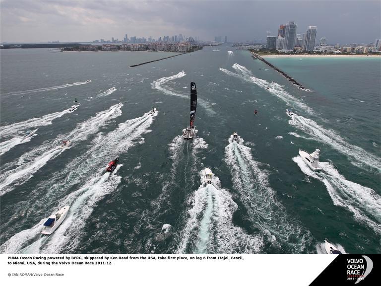 PUMA Ocean Racing first into Miami (Photo by Ian Roman/Volvo Ocean Race)