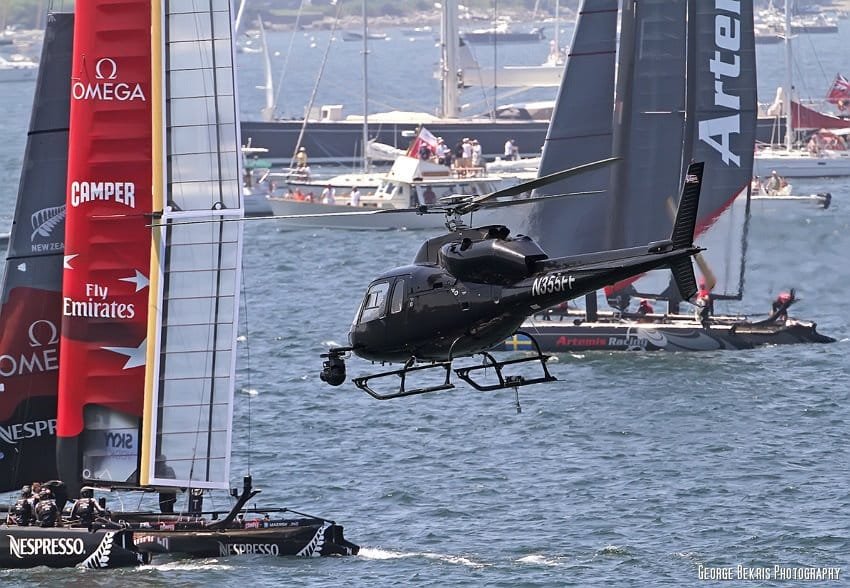 Helicopter Over AC45 by George Bekris Helicopter Over AC45 (Photo by George Bekris)