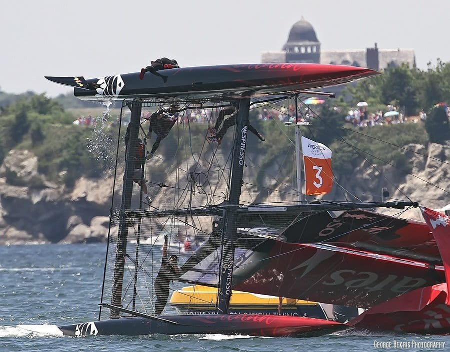 Team Emirates New Zealand Going Over by George Bekris Team Emirates New Zealand Going Over (Photo by George Bekris)