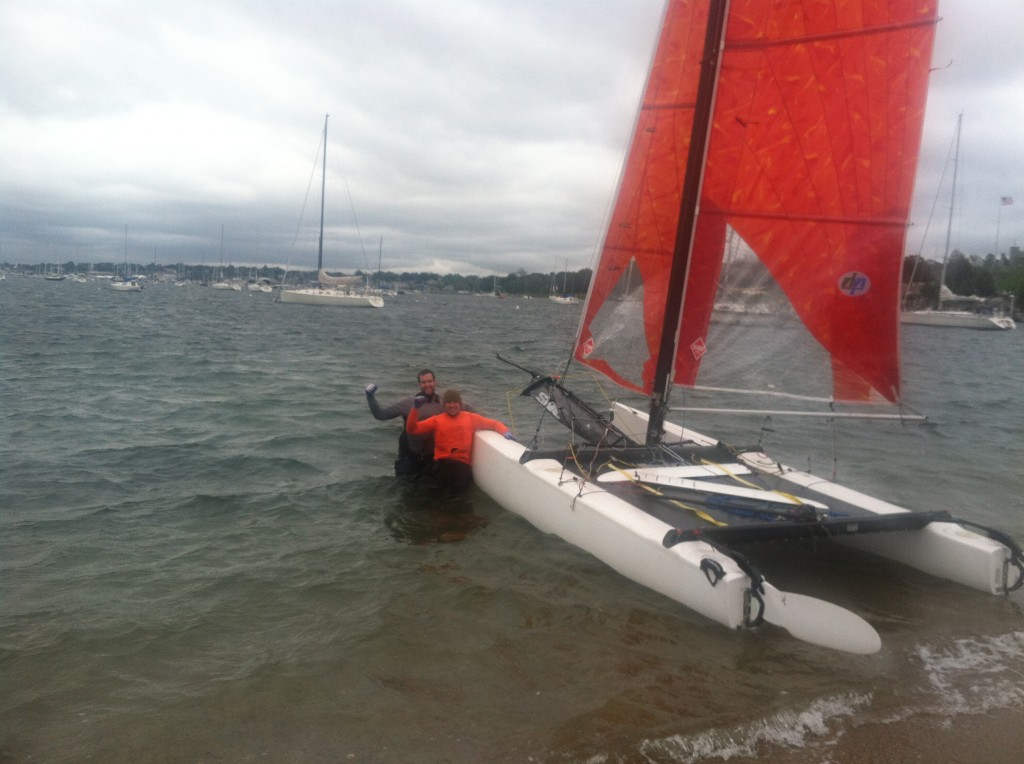 New record holders Dan Flanigan and Max Kramers with their Hobie Tiger